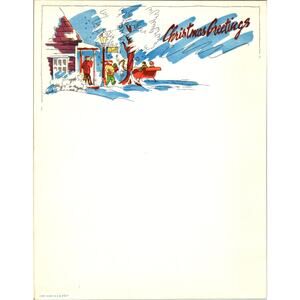 Vintage 1950s Mid-Century Modern Unused Stationery Authentic 10 Sheets - Lot #1